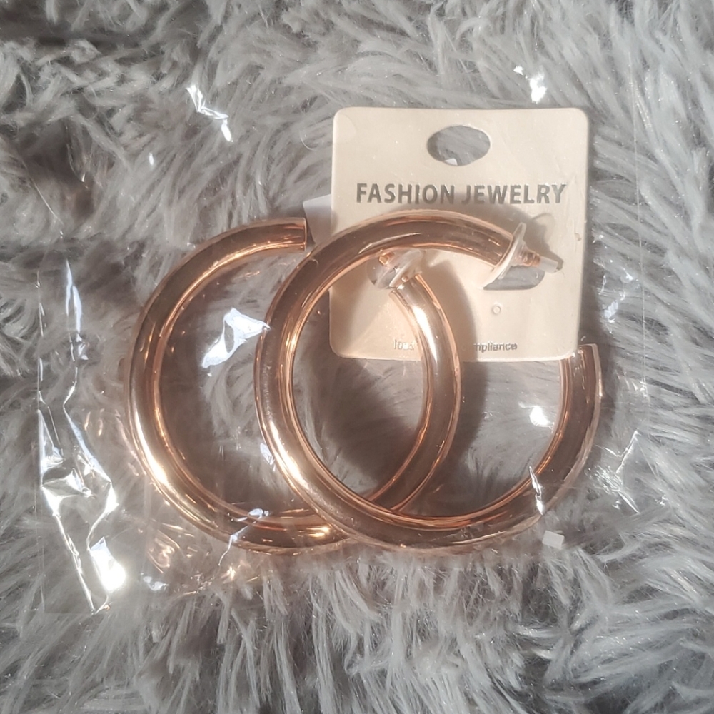 Rose gold hoop earrings